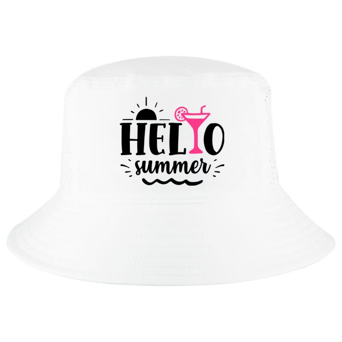 Hello Summer Vacation Fun Cool Comfort Performance Bucket Hat