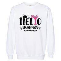 Hello Summer Vacation Fun Garment-Dyed Sweatshirt