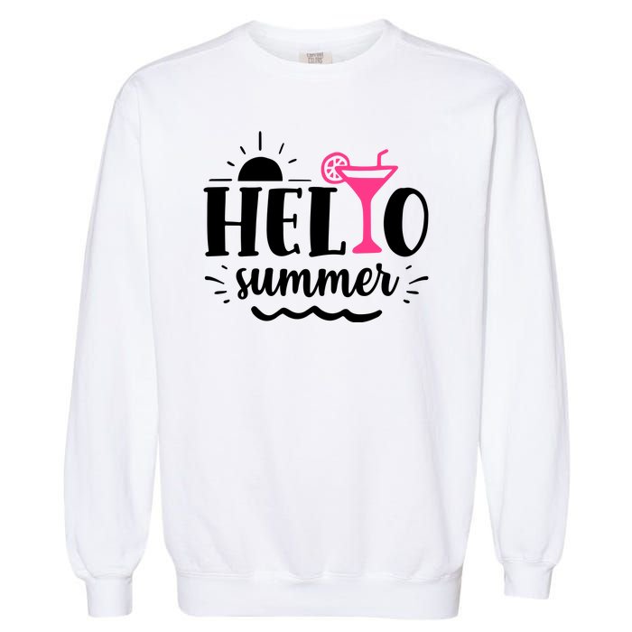 Hello Summer Vacation Fun Garment-Dyed Sweatshirt