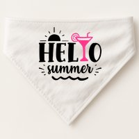 Hello Summer Vacation Fun USA-Made Doggie Bandana