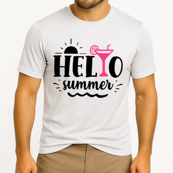 Hello Summer Vacation Fun Cooling Performance Crew T-Shirt