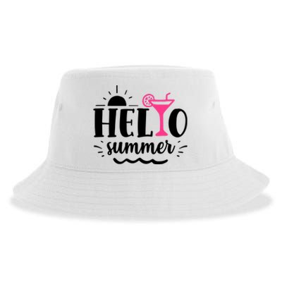 Hello Summer Vacation Fun Sustainable Bucket Hat