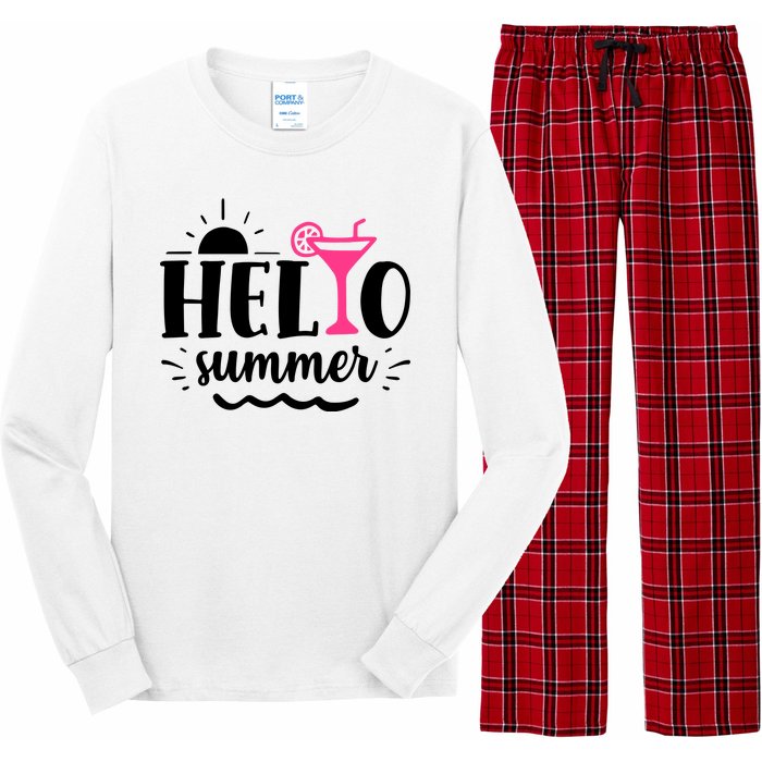 Hello Summer Vacation Fun Long Sleeve Pajama Set