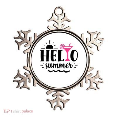 Hello Summer Vacation Fun Metallic Star Ornament