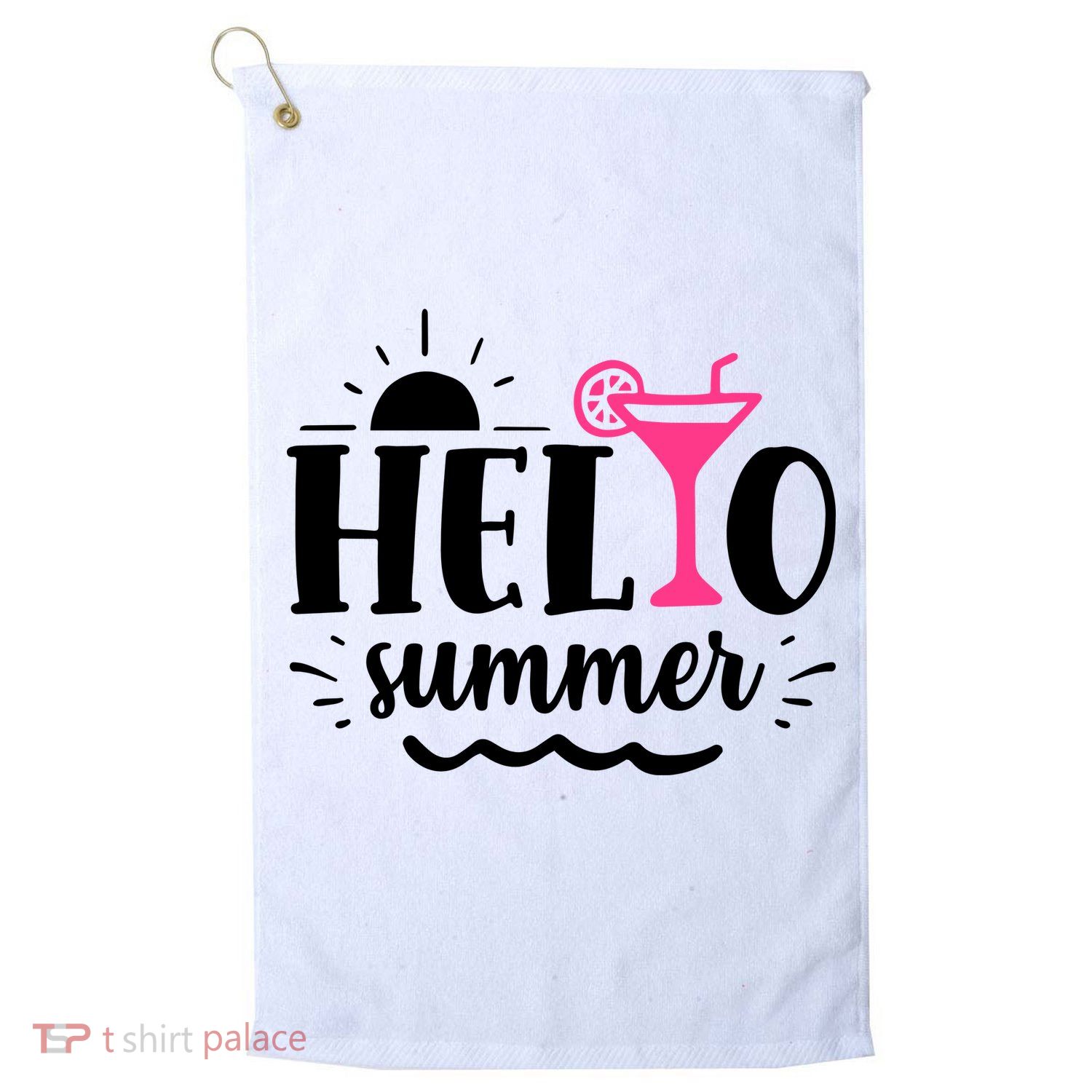 Hello Summer Vacation Fun Golf Towel