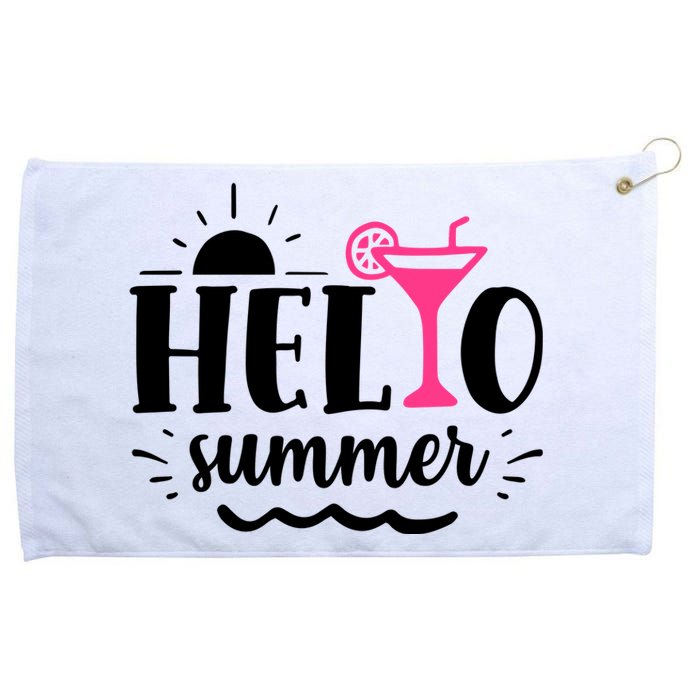 Hello Summer Vacation Fun Grommeted Golf Towel