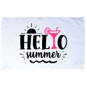 Hello Summer Vacation Fun Microfiber Hand Towel