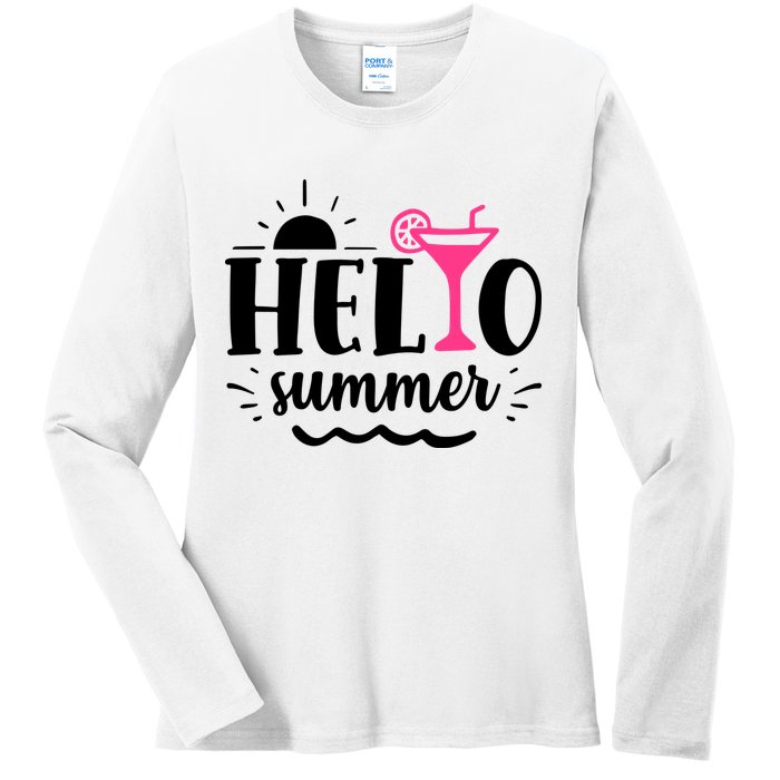 Hello Summer Vacation Fun Ladies Long Sleeve Shirt