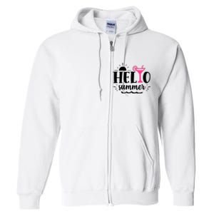 Hello Summer Vacation Fun Full Zip Hoodie