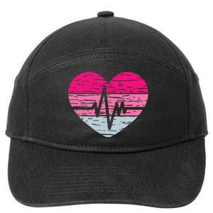 Heart Stethoscope Valentines Day Love Nursing 7-Panel Snapback Hat