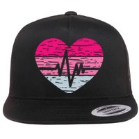 Heart Stethoscope Valentines Day Love Nursing Flat Bill Trucker Hat