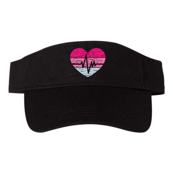 Heart Stethoscope Valentines Day Love Nursing Valucap Bio-Washed Visor