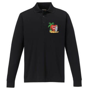 Heart Surfer Valentines Day Cool Surfing Love Ocean Gift Performance Long Sleeve Polo