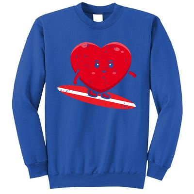 Heart Surfing Valentines Day Cute Surf Board Surfer Gift Sweatshirt