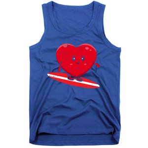 Heart Surfing Valentines Day Cute Surf Board Surfer Gift Tank Top