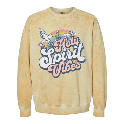 Holy Spirit Vibes Retro Vintage Christian Colorblast Crewneck Sweatshirt