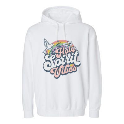 Holy Spirit Vibes Retro Vintage Christian Garment-Dyed Fleece Hoodie