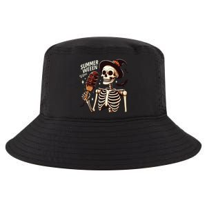 Happy Summerween Vibes Skeleton Ice Cream Summer Halloween Cool Comfort Performance Bucket Hat