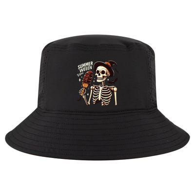 Happy Summerween Vibes Skeleton Ice Cream Summer Halloween Cool Comfort Performance Bucket Hat