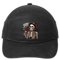 Happy Summerween Vibes Skeleton Ice Cream Summer Halloween 7-Panel Snapback Hat