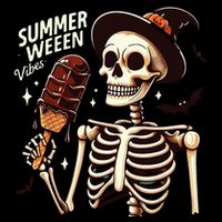Happy Summerween Vibes Skeleton Ice Cream Summer Halloween Poster