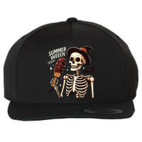 Happy Summerween Vibes Skeleton Ice Cream Summer Halloween Wool Snapback Cap