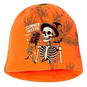 Happy Summerween Vibes Skeleton Ice Cream Summer Halloween Kati - Camo Knit Beanie