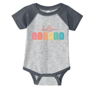 Hello Summer Vacation Ice Cream Popsicle Ice Lolly Gift Infant Baby Jersey Bodysuit