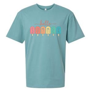 Hello Summer Vacation Ice Cream Popsicle Ice Lolly Gift Sueded Cloud Jersey T-Shirt