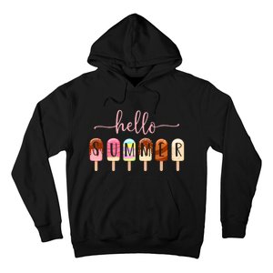 Hello Summer Vacation Ice Cream Popsicle Ice Lolly Hoodie