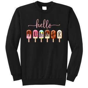 Hello Summer Vacation Ice Cream Popsicle Ice Lolly Sweatshirt