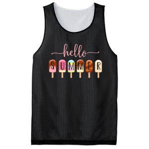 Hello Summer Vacation Ice Cream Popsicle Ice Lolly Mesh Reversible Basketball Jersey Tank