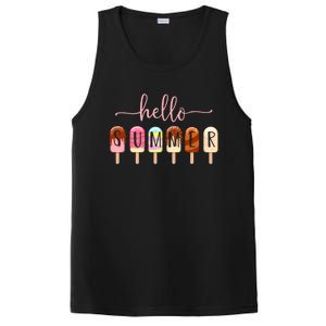 Hello Summer Vacation Ice Cream Popsicle Ice Lolly PosiCharge Competitor Tank