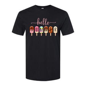 Hello Summer Vacation Ice Cream Popsicle Ice Lolly Softstyle CVC T-Shirt