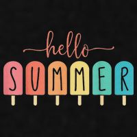 Hello Summer Vacation Ice Cream Popsicle Ice Lolly Ladies PosiCharge Tri-Blend Wicking Tank