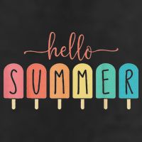 Hello Summer Vacation Ice Cream Popsicle Ice Lolly 7 Panel Mesh Trucker Snapback Hat