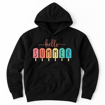 Hello Summer Vacation Ice Cream Popsicle Ice Lolly Hoodie