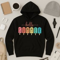 Hello Summer Vacation Ice Cream Popsicle Ice Lolly Hoodie
