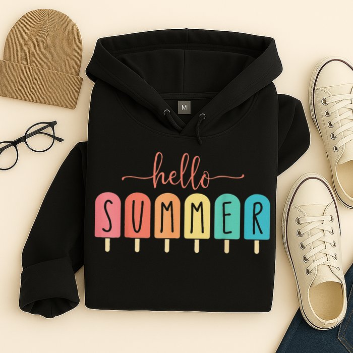 Hello Summer Vacation Ice Cream Popsicle Ice Lolly Hoodie
