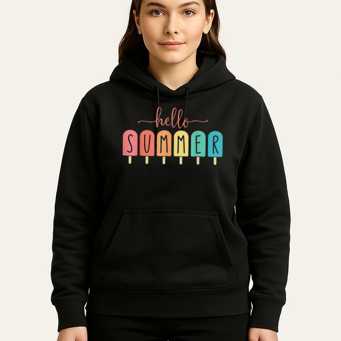 Hello Summer Vacation Ice Cream Popsicle Ice Lolly Hoodie