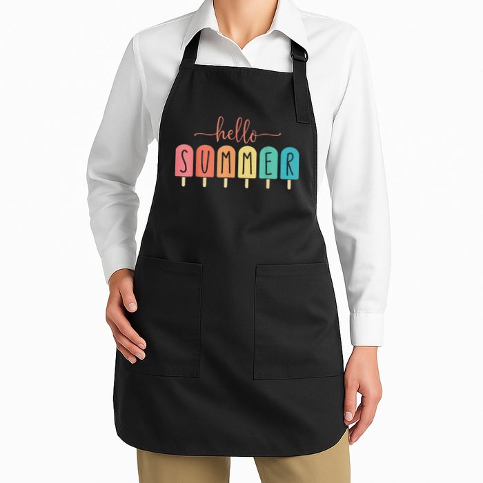 Hello Summer Vacation Ice Cream Popsicle Ice Lolly Apron