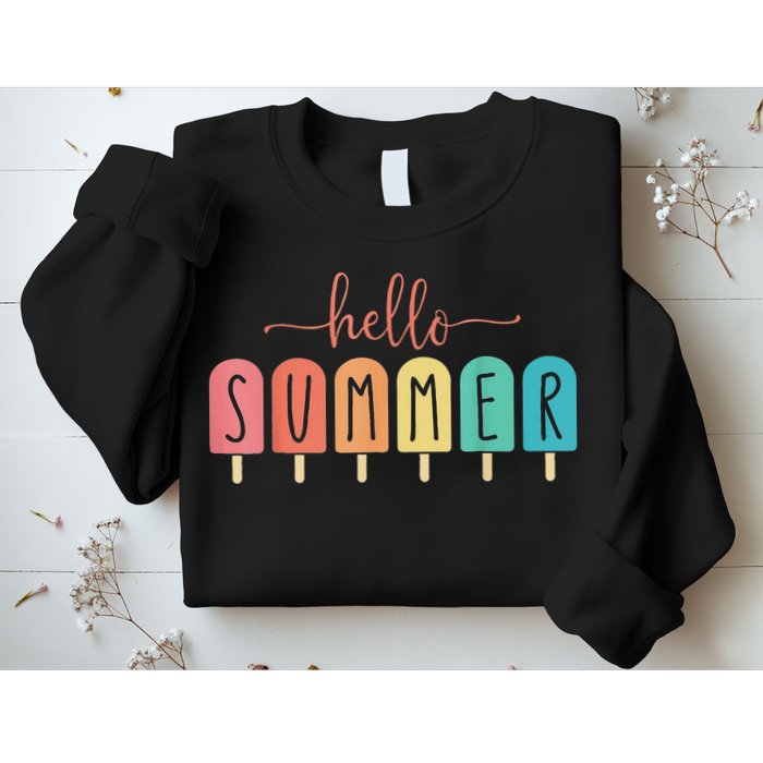 Hello Summer Vacation Ice Cream Popsicle Ice Lolly Sweatshirt