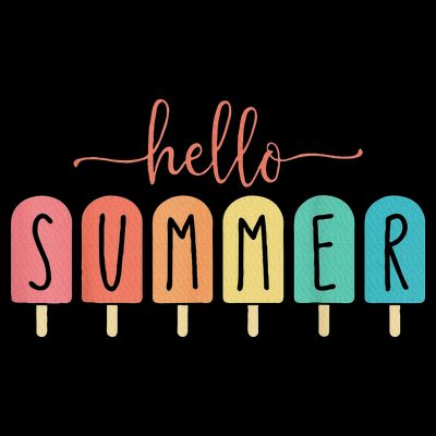 Hello Summer Vacation Ice Cream Popsicle Ice Lolly T-Shirt