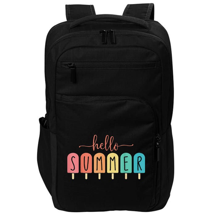 Hello Summer Vacation Ice Cream Popsicle Ice Lolly Impact Tech Backpack