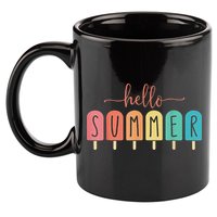 Hello Summer Vacation Ice Cream Popsicle Ice Lolly 11oz C Handle Ceramic Mug