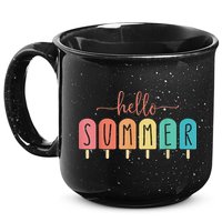 Hello Summer Vacation Ice Cream Popsicle Ice Lolly 15oz Campfire Ceramic Mug
