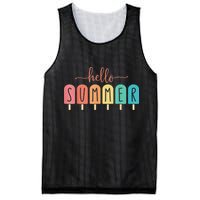 Hello Summer Vacation Ice Cream Popsicle Ice Lolly Mesh Reversible Basketball Jersey Tank