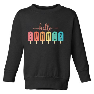 Hello Summer Vacation Ice Cream Popsicle Ice Lolly Toddler Sweatshirt