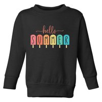 Hello Summer Vacation Ice Cream Popsicle Ice Lolly Toddler Sweatshirt