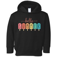 Hello Summer Vacation Ice Cream Popsicle Ice Lolly Toddler Hoodie
